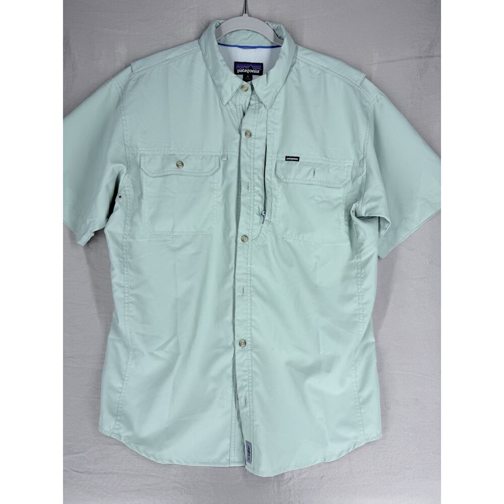 Patagonia Shirt Green Sol Patrol II Button Up Breathable Fishing Size Men Medium
